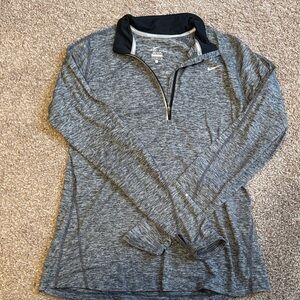 Nike Heathered Gray Quarter-Zip Top